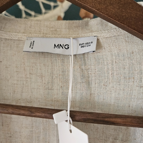 Mango Linen Wrap Shorts Romper Small - Picture 5 of 5